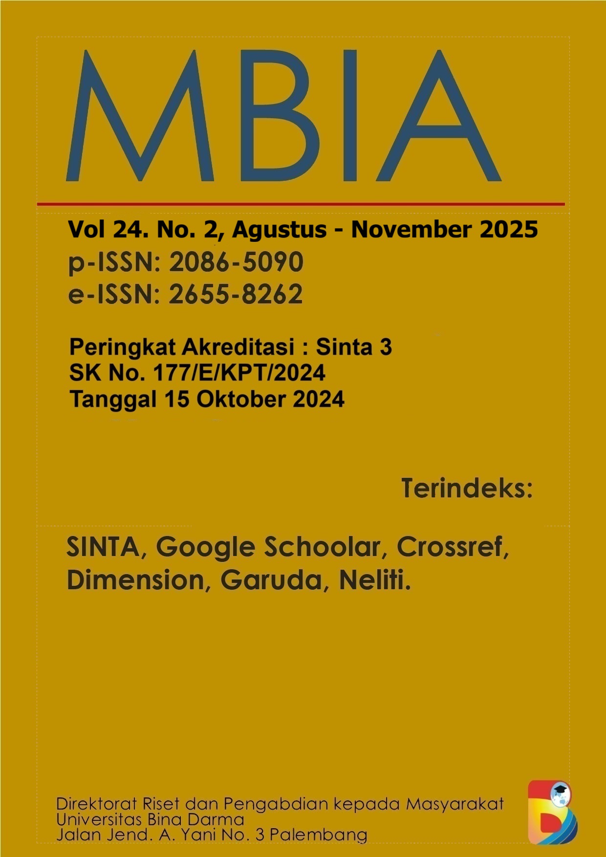 					View Vol. 24 No. 2 (2025): Management, Business, and Accounting (MBIA)
				